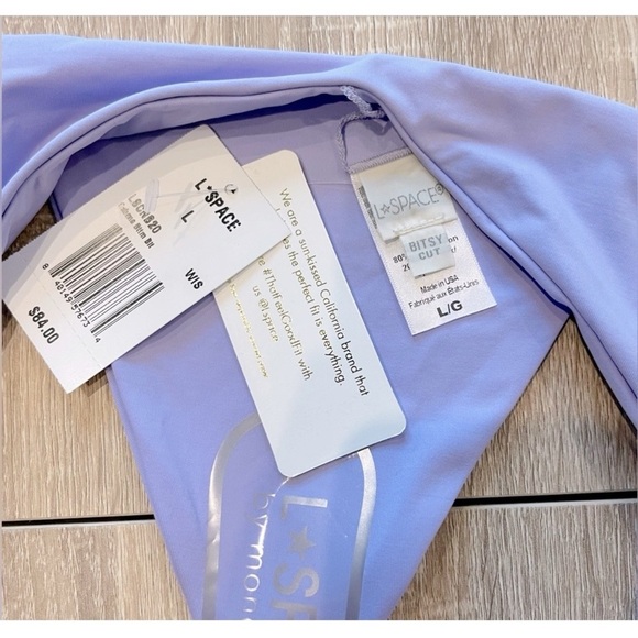 L*Space NWT Nancy Lee Bikini Bottom Bitsy Size L and Camellia top Wisteria L - Picture 9 of 16